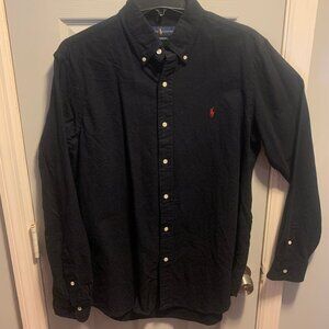RL Polo cotton twill button-down shirt (long-sleeved) black